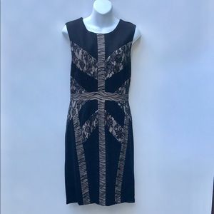 BCBGMAXAZARIA  Raina Dress Black and Lace Size L